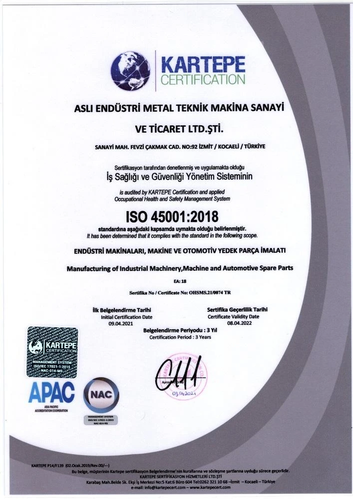 ISO 45001 Belgesi